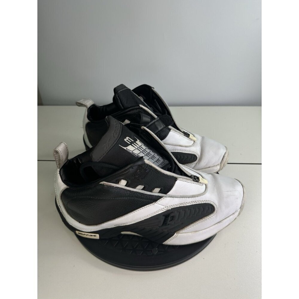WORN - Reebok Answer IV Black White FY6961 Toe Iverson Step The Tunnel Sz 10.5